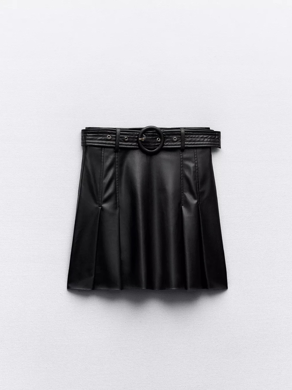 ZARA Faux Leather Pleated Mini Skirt